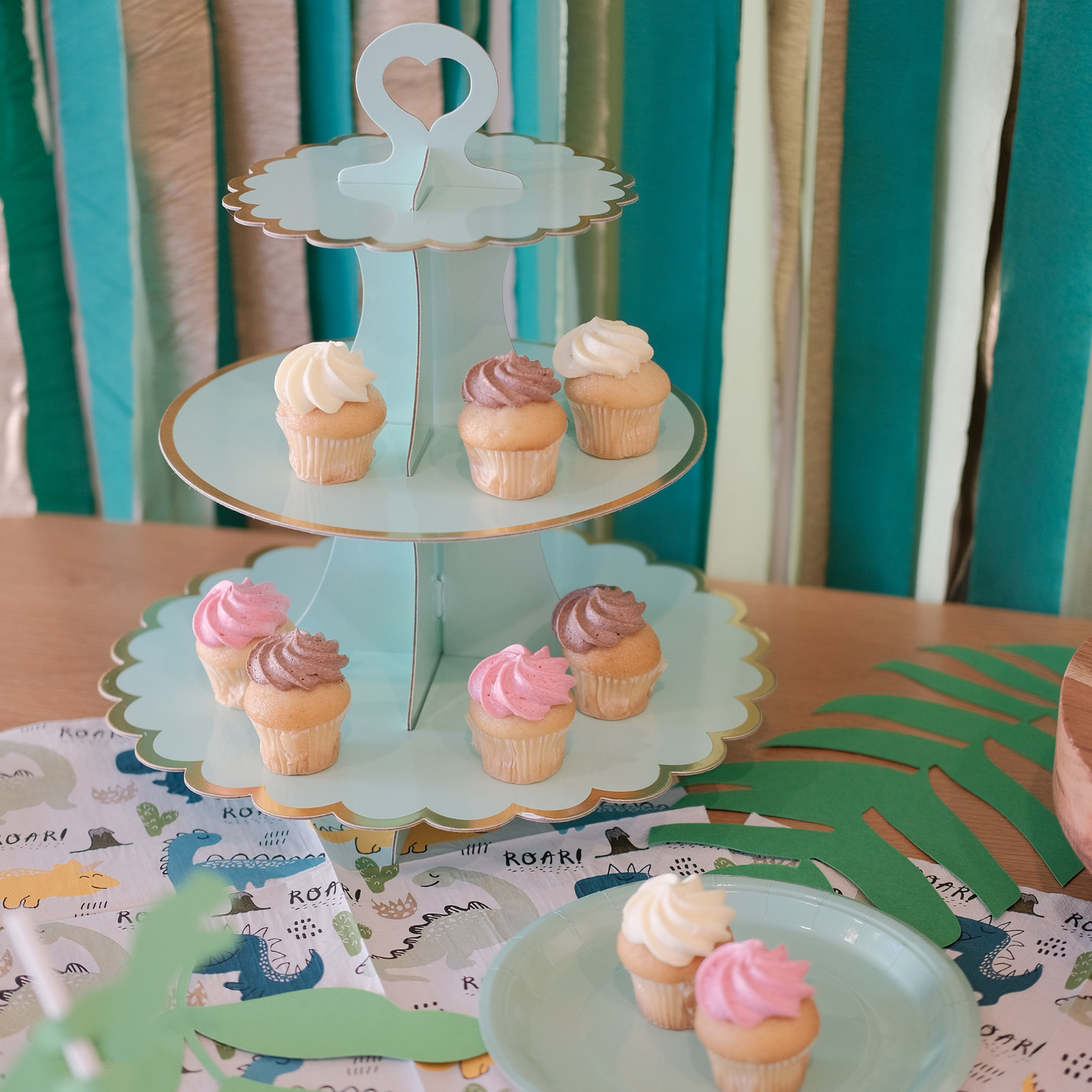 Mint Green Three Tiers Cake Stand