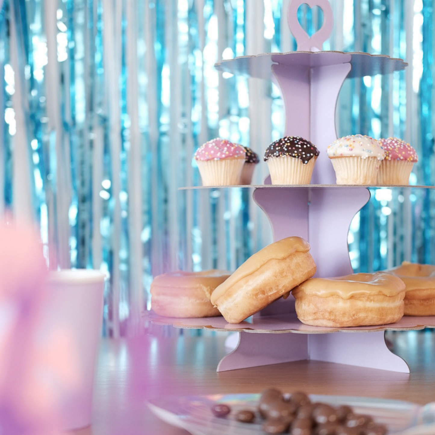 Purple Three Tiers Cake Stand