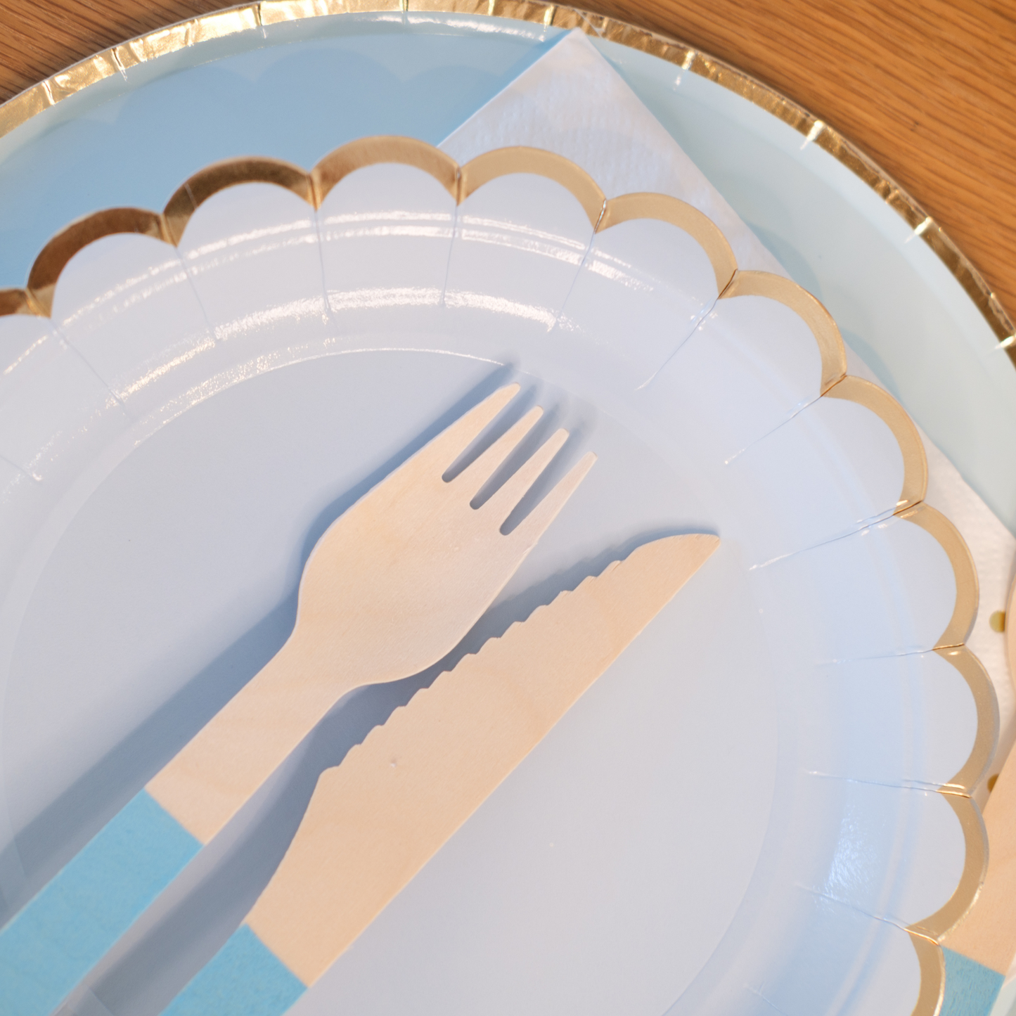 Blue Wooden Cutlery