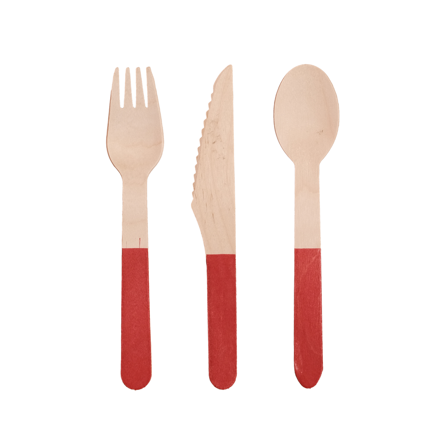 Red Wooden Cutlery