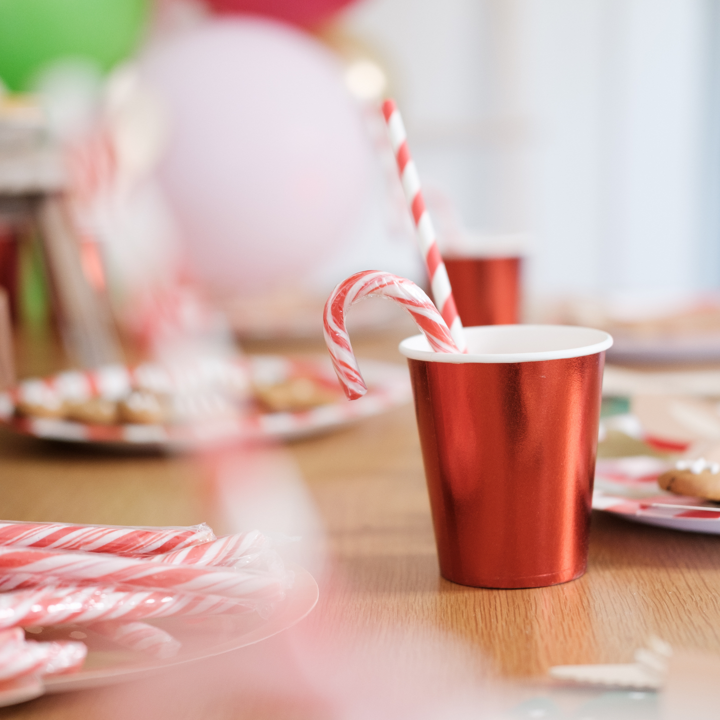 Red & White Paper Straw