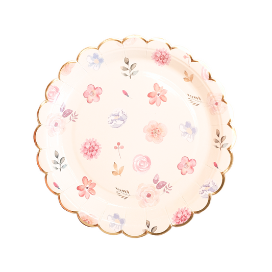 Floral Paper Plates (Set of 8)