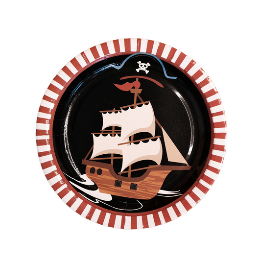 Pirate-Themed Paper Plates (Set of 8)