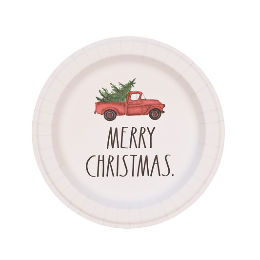 Merry Christmas Paper Plates (Set of 12)