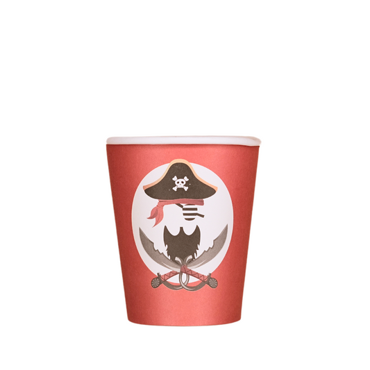 Pirate-Themed Paper Cups (Set of 8)