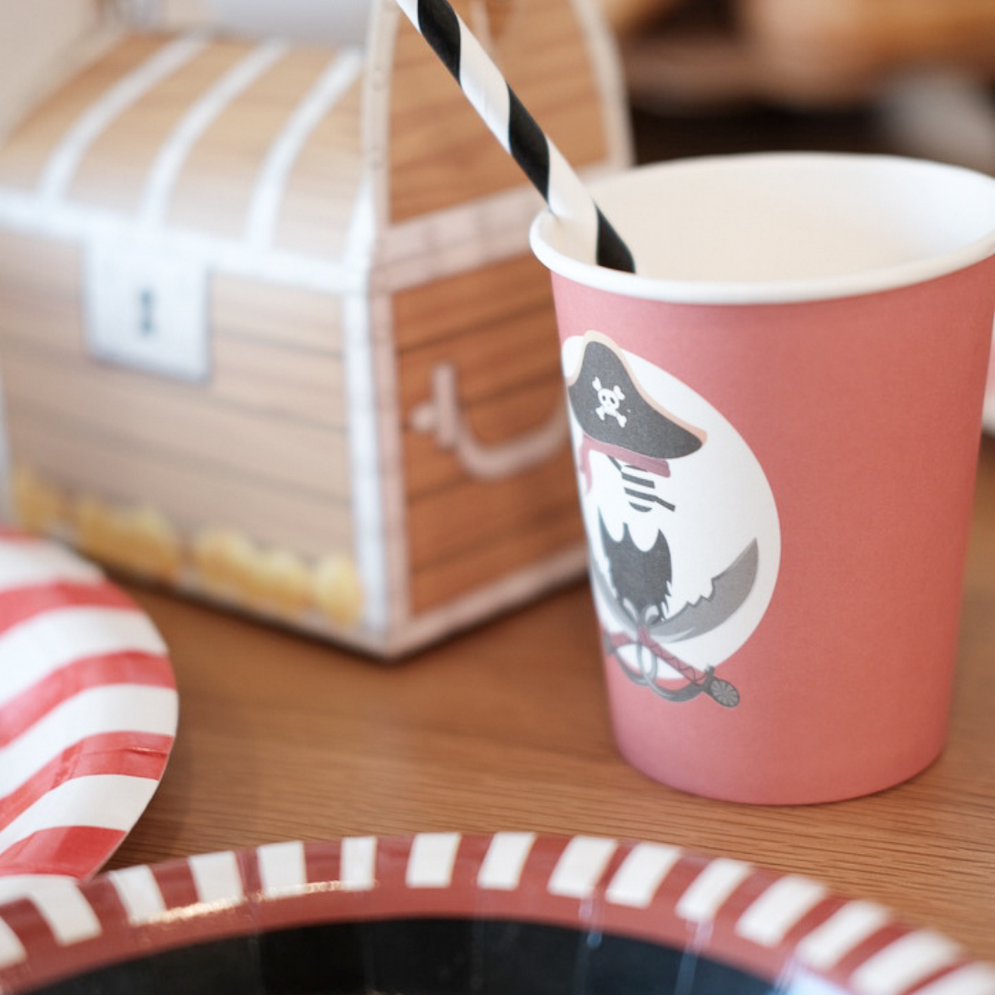 Pirate-Themed Paper Cups (Set of 8)