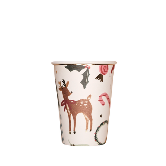 White Christmas Paper Cups (Set of 8)
