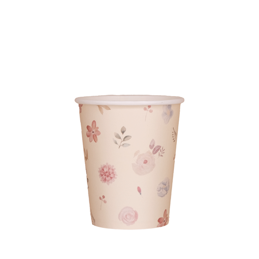 Floral-Themed Paper Cups (Set of 8)