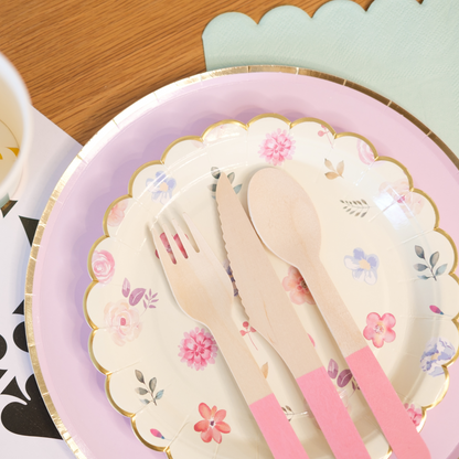 Pink Wooden Cutlery