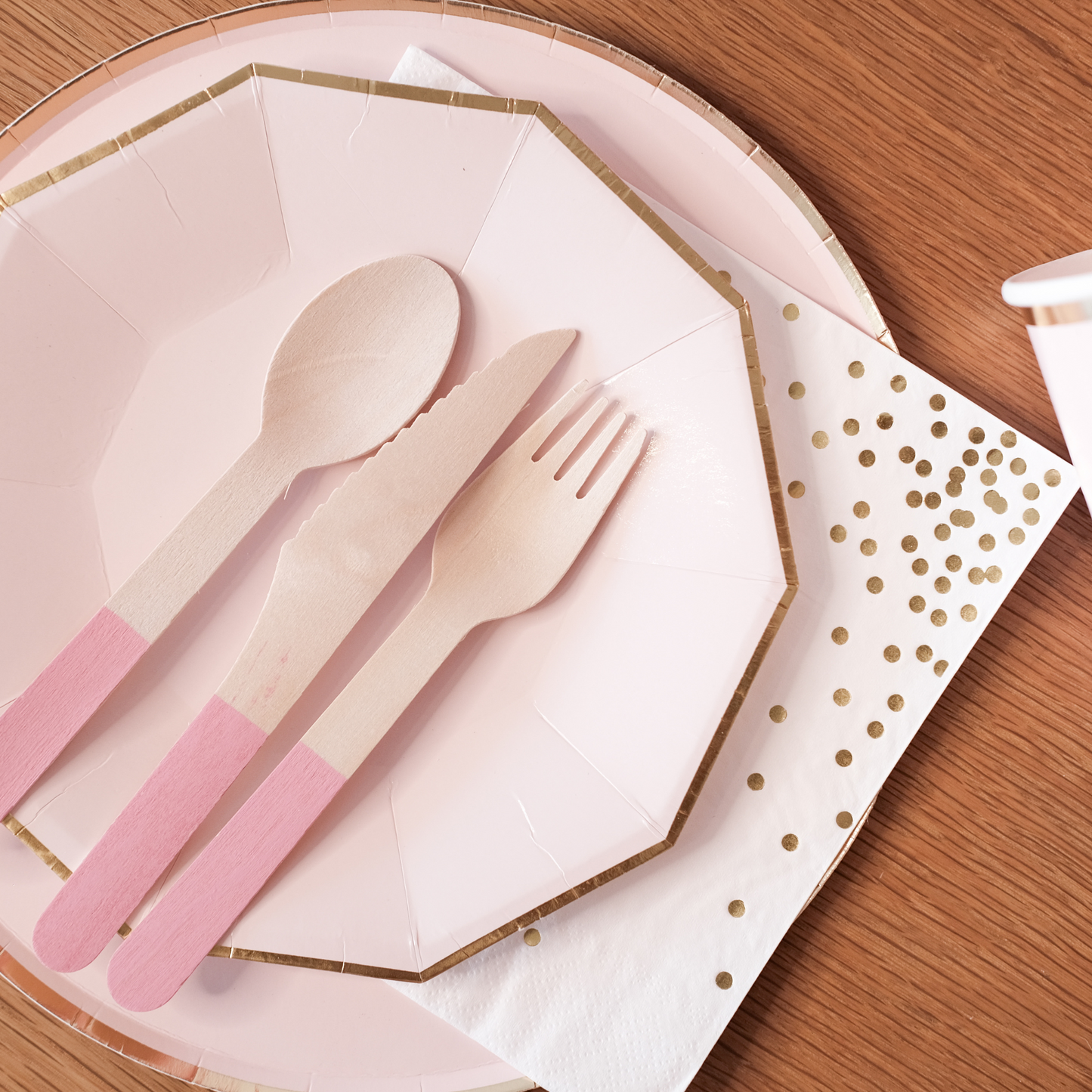 Pink Wooden Cutlery