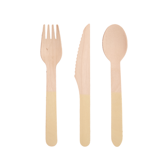 Yellow Wooden Cutlery