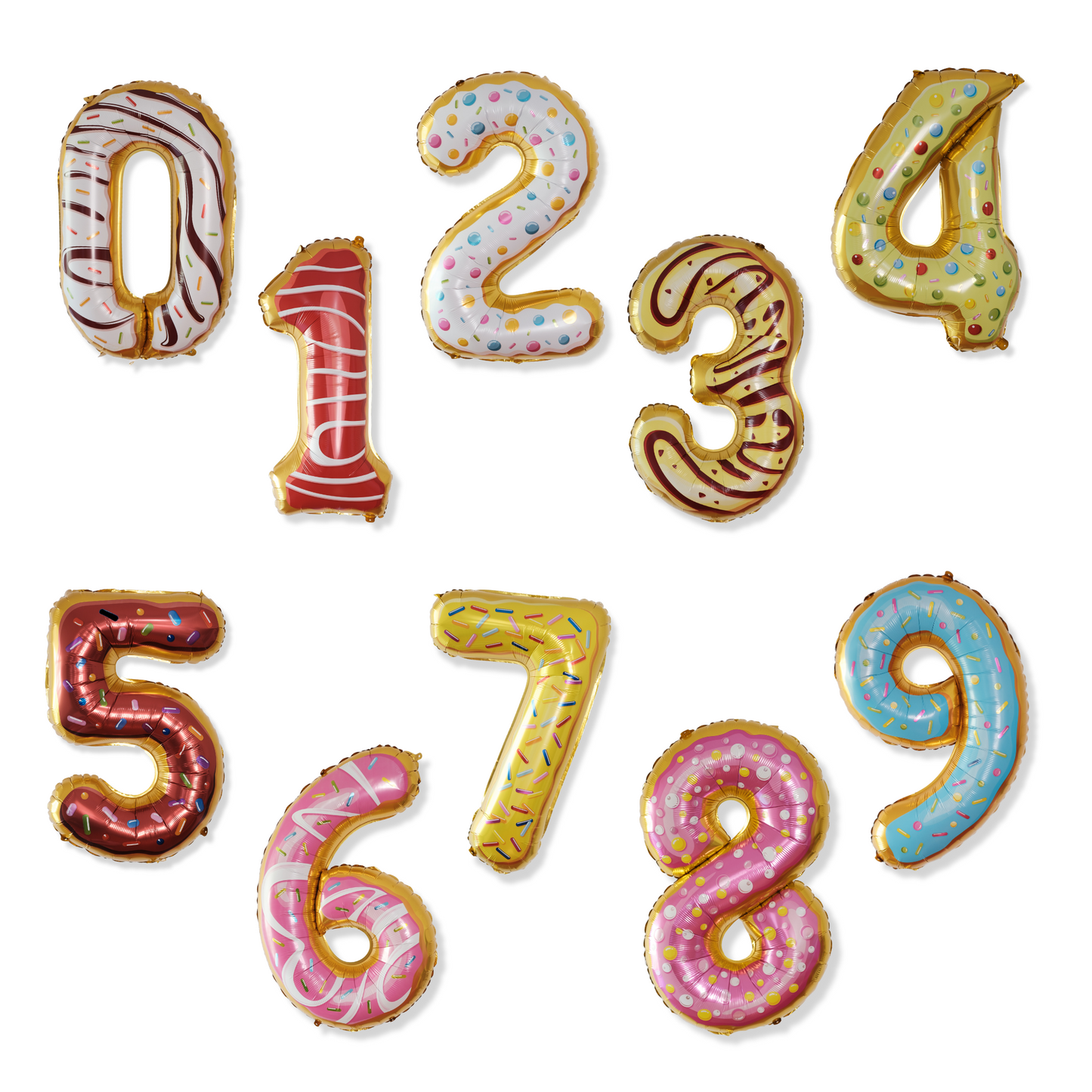 Donut Number Foil Balloon