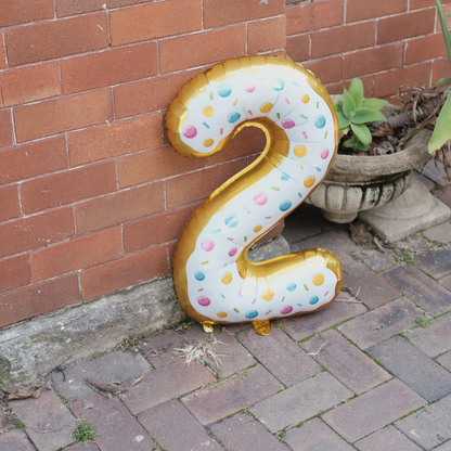 Donut Number Foil Balloon