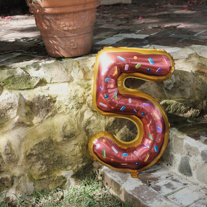 Donut Number Foil Balloon