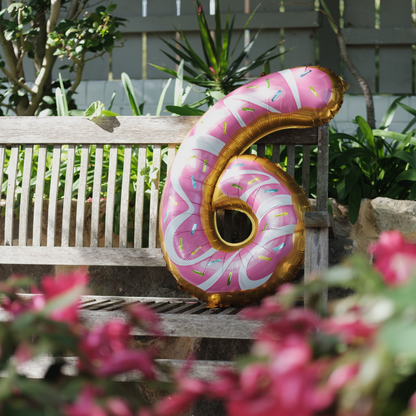 Donut Number Foil Balloon