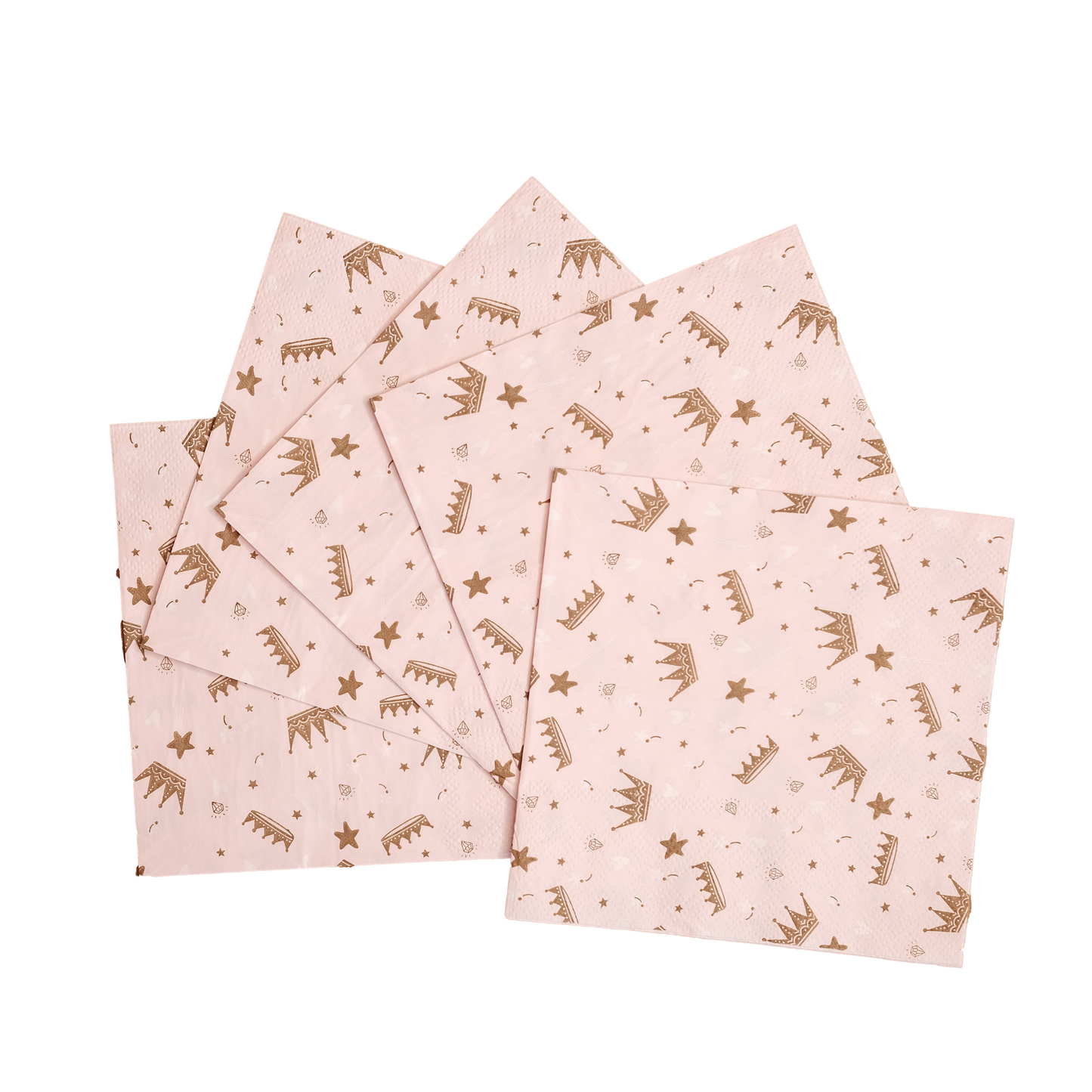 Pink with Crown Patterned Napkins (Set of 20)