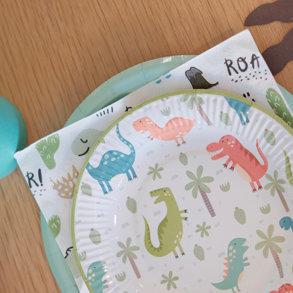 Dinosaur-Patterned Paper Plates (Set of 8)