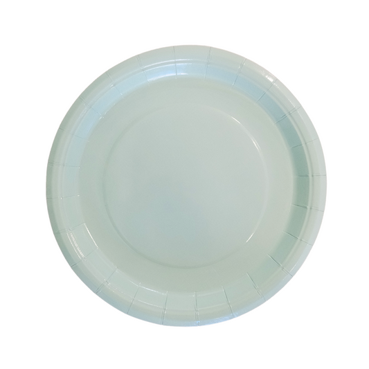 Green Round Paper Plates (Set of 8)