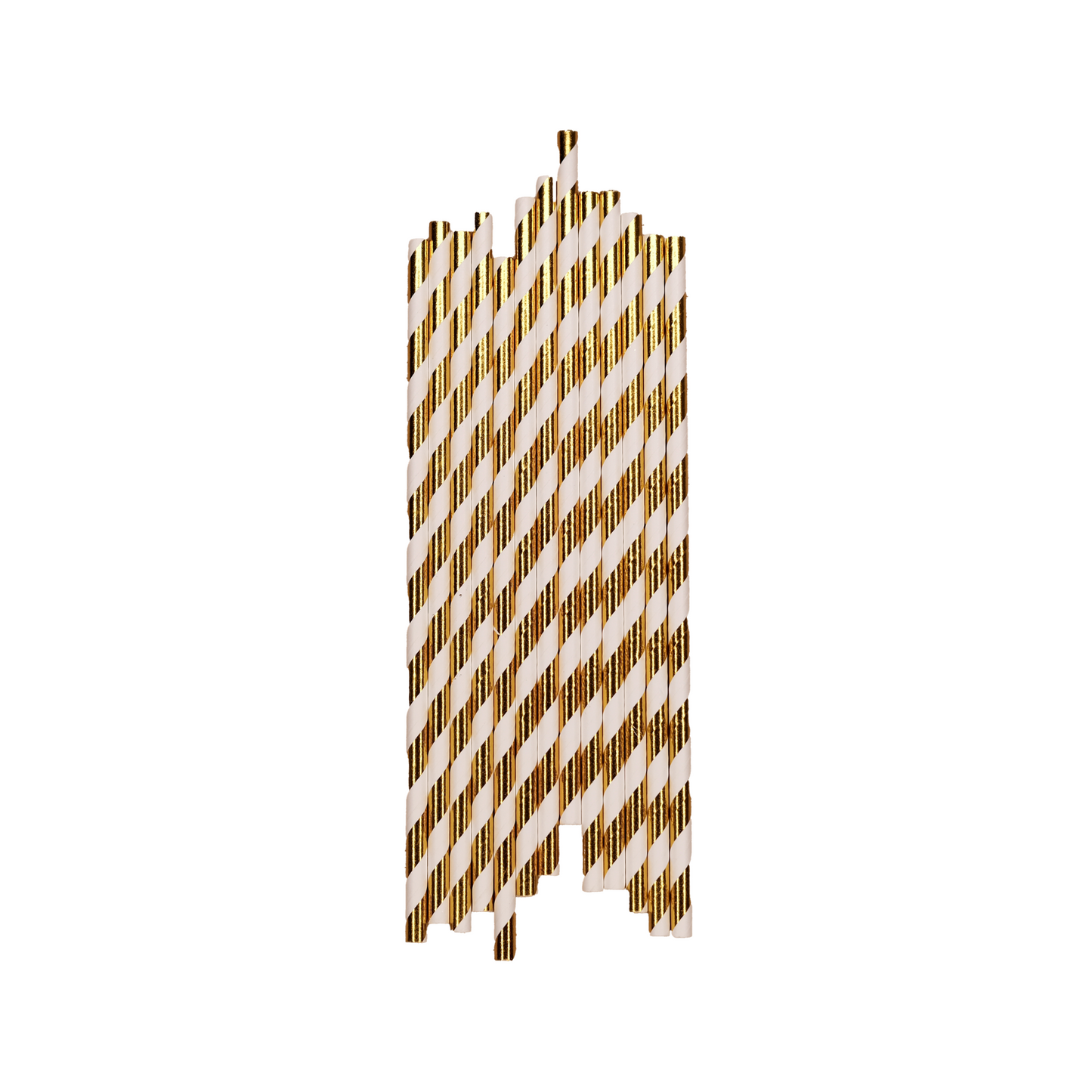 Gold & White Paper Straw