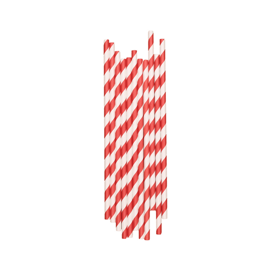 Red & White Paper Straw